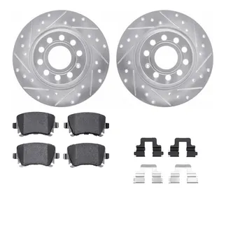 R1 Concepts WGSH1-74085 eLINE Rotor - Drilled & Slotted - Silver W/ Performance Pads